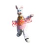 White Furry Rabbit Mascot Costume