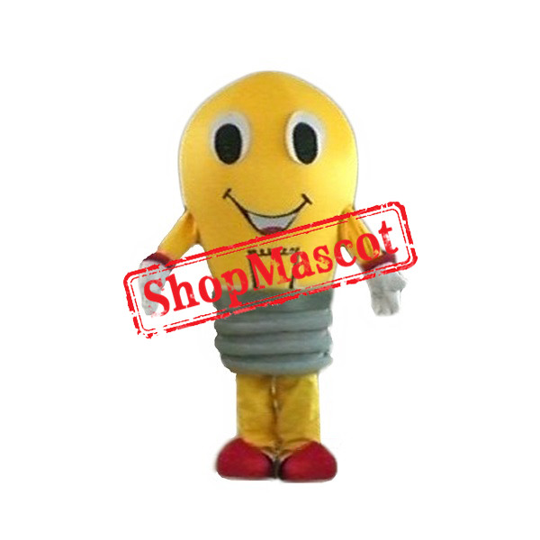 Happy Yellow Bulb Mascot Costume