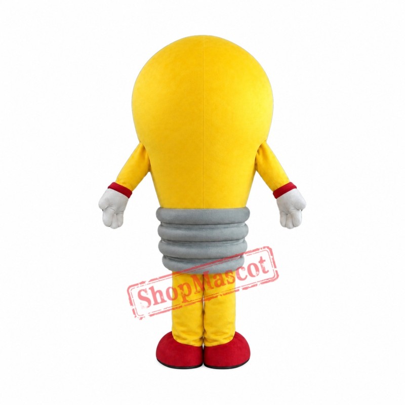 Happy Yellow Bulb Mascot Costume Happy Yellow Bulb Mascot Costume