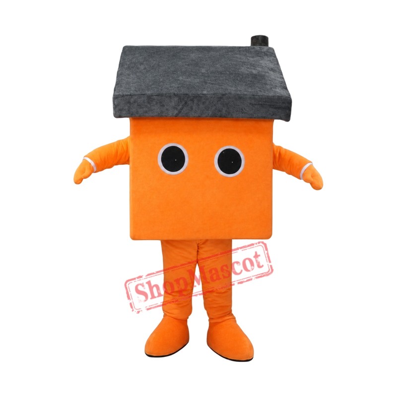 Orange House Mascot Costume Orange House Mascot Costume