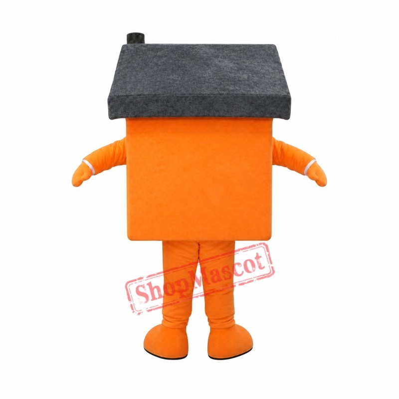 Orange House Mascot Costume Orange House Mascot Costume