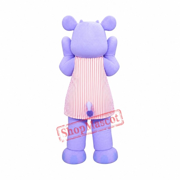 Purple Hippo Mascot Costume Purple Hippo Mascot Costume