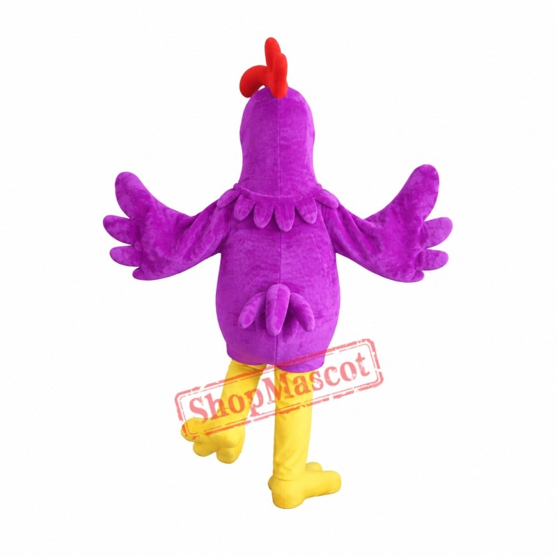 Purple Rooster Mascot Costume Purple Rooster Mascot Costume