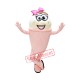 Pink & White Ice Cream Mascot Costume Pink & White Ice Cream Mascot Costume