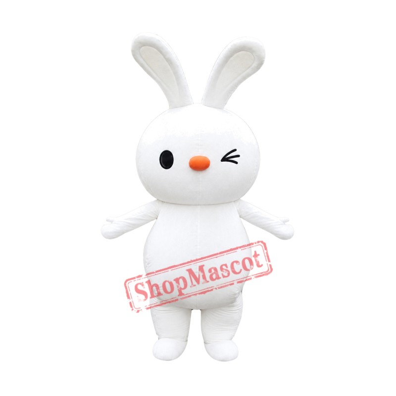 Cartoon White Rabbit Mascot Costume Cartoon White Rabbit Mascot Costume