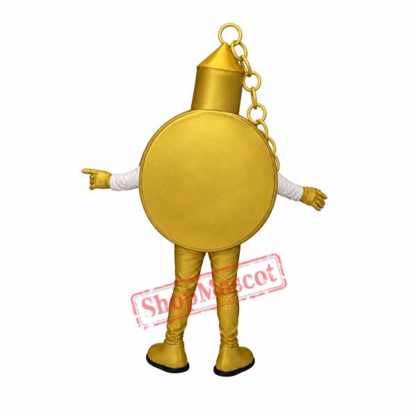 Gold Pocket Watch Mascot Costume