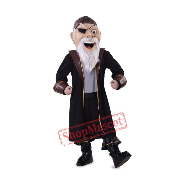 Power Old Pirate Mascot Costume Power Old Pirate Mascot Costume