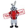 Sport Gray Rabbit Mascot Costume