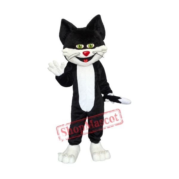 Super Cute Black & White Cat Mascot Costume