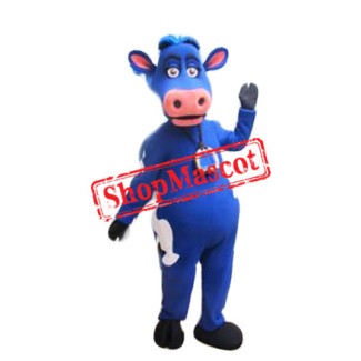 Top Quality Blue Cow Mascot Costume