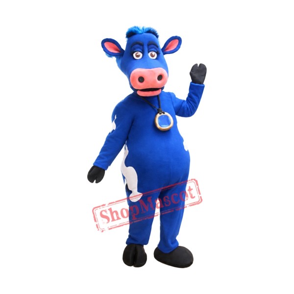 Top Quality Blue Cow Mascot Costume