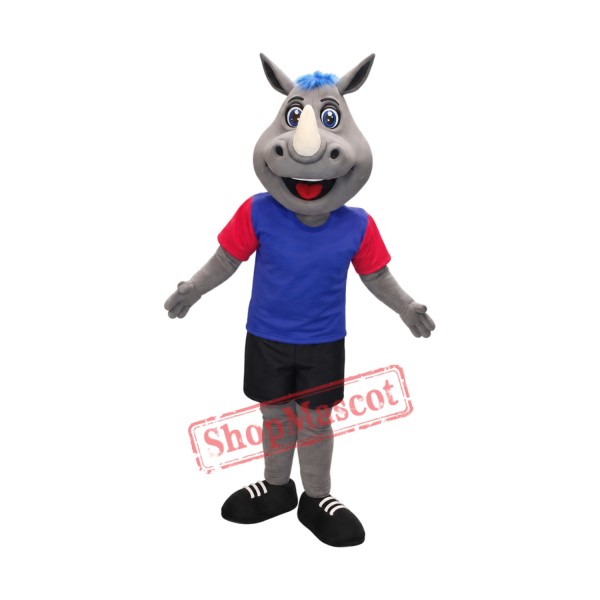 Smiling Rhino Mascot Costume