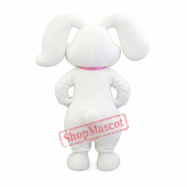 Happy Lightweight White Rabbit Mascot Costume