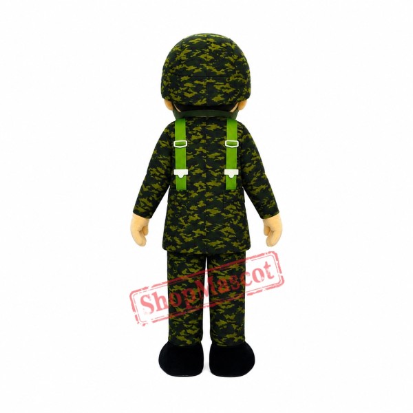 Military Man Mascot Costume Military Man Mascot Costume