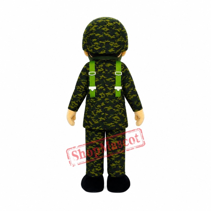 Military Man Mascot Costume Military Man Mascot Costume