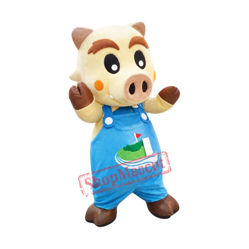 Brown Boar Mascot Costume