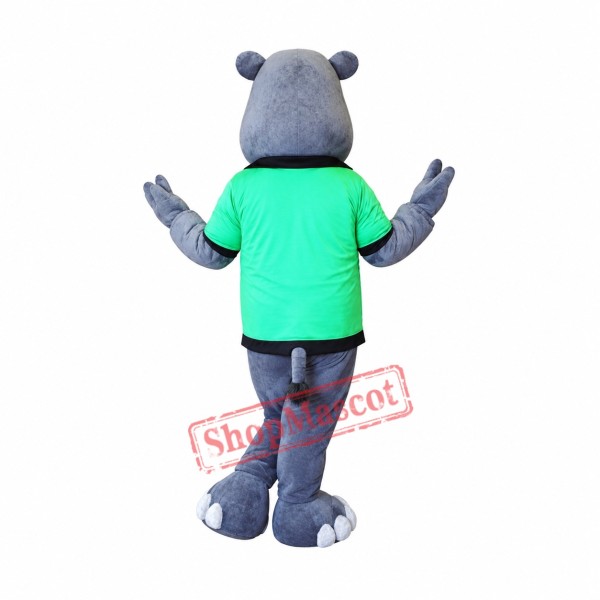 Shy Hippo Mascot Costume Shy Hippo Mascot Costume