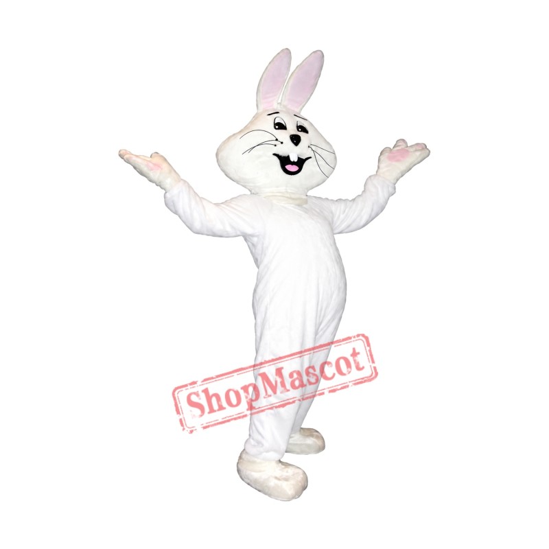 Cute Pink & White Rabbit Mascot Costume Cute Pink & White Rabbit Mascot Costume