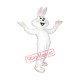 Cute Pink & White Rabbit Mascot Costume Cute Pink & White Rabbit Mascot Costume