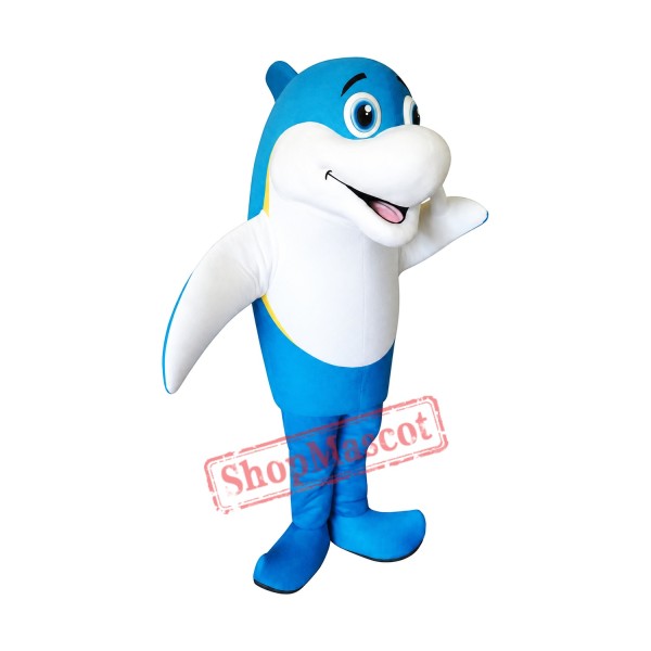 Blue & White Dolphin Mascot Costume