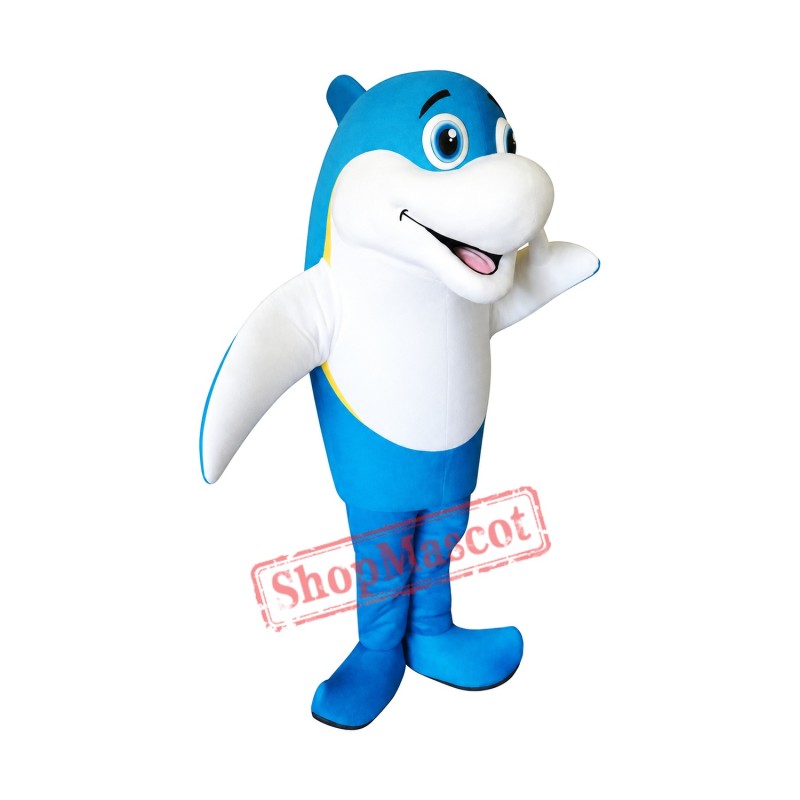 Blue & White Dolphin Mascot Costume Blue & White Dolphin Mascot Costume