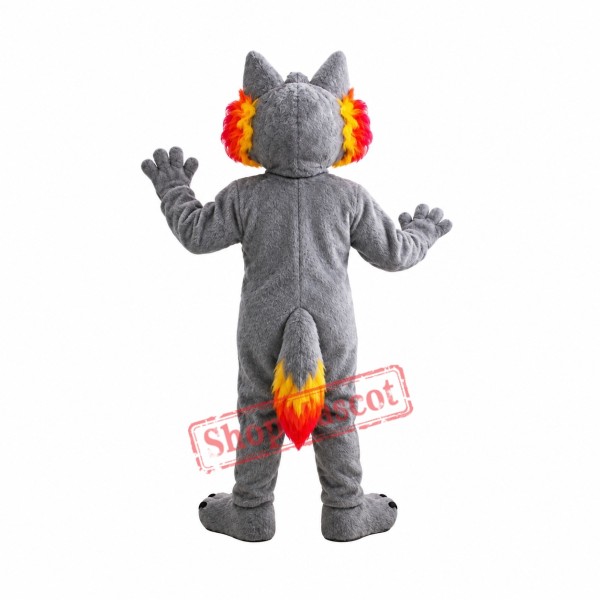 Fierce Grey Wolf Mascot Costume Fierce Grey Wolf Mascot Costume