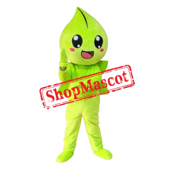 Green Water Drop Mascot Costume