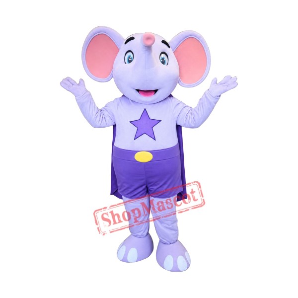 Purple Elephant Mascot Costume Purple Elephant Mascot Costume