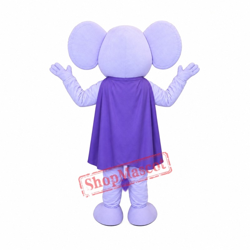 Purple Elephant Mascot Costume