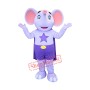Purple Elephant Mascot Costume