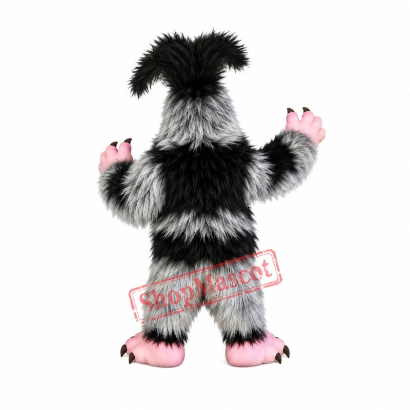 White Long Furry Monkey Mascot Costume