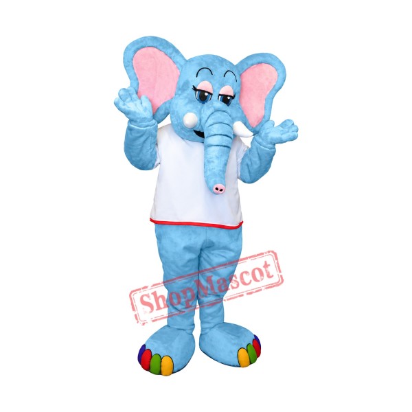 Sport Blue Elephant Mascot Costume