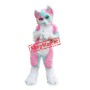 Pink & Blue Husky Dog Mascot Costume