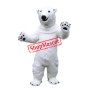 Realistic White Polar Bear Mascot Costume