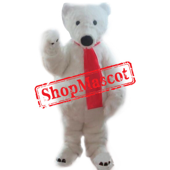 White Polar Bear Mascot Costume For Adult