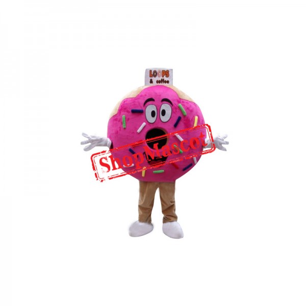 Pink Donut Mascot Costume