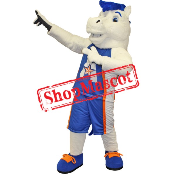 White Mustang Mascot Costume
