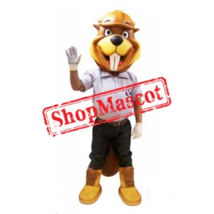 Worker Beaver Mascot Costume