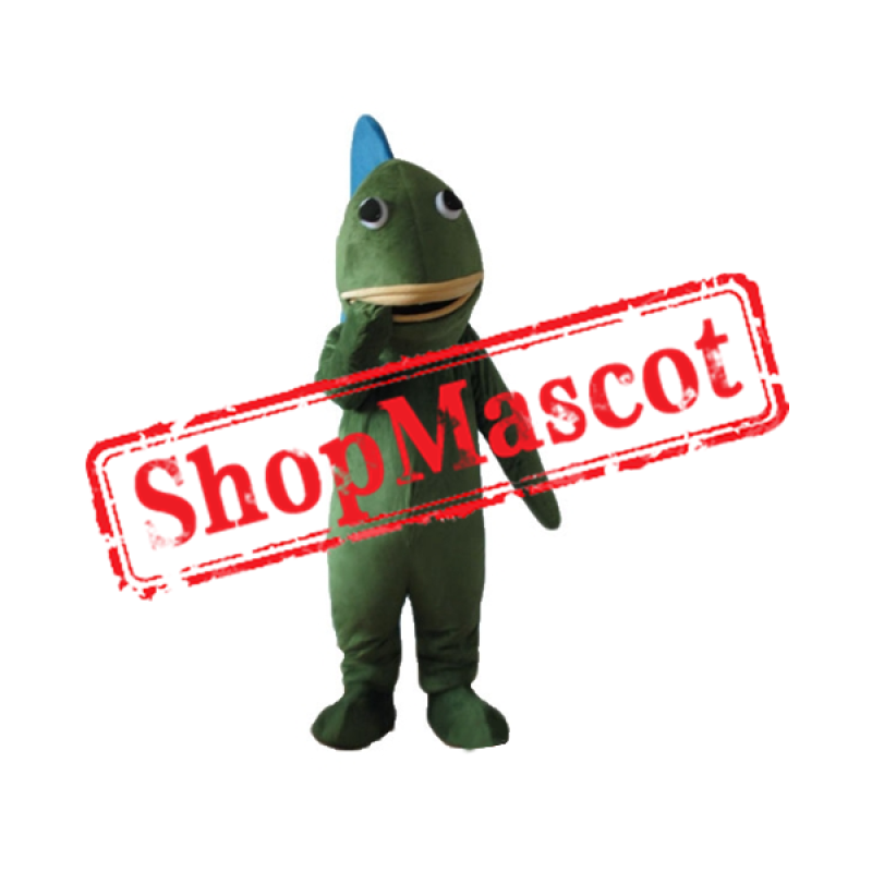 Cheap Green & Blue Fish Mascot Costume