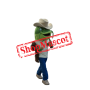 Green Catfish Mascot Costume