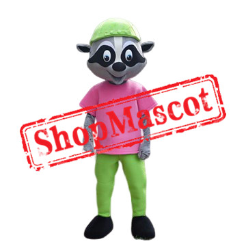 Cute School Raccoon Mascot Costume
