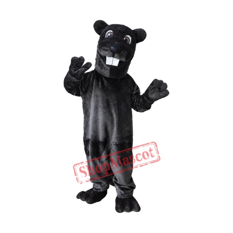 Black Hamster Mascot Costume Black Hamster Mascot Costume