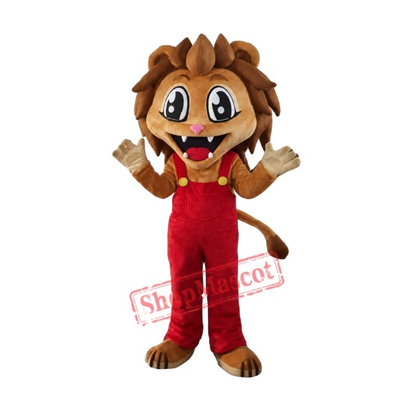 Happy Realistic Lion Mascot Costume