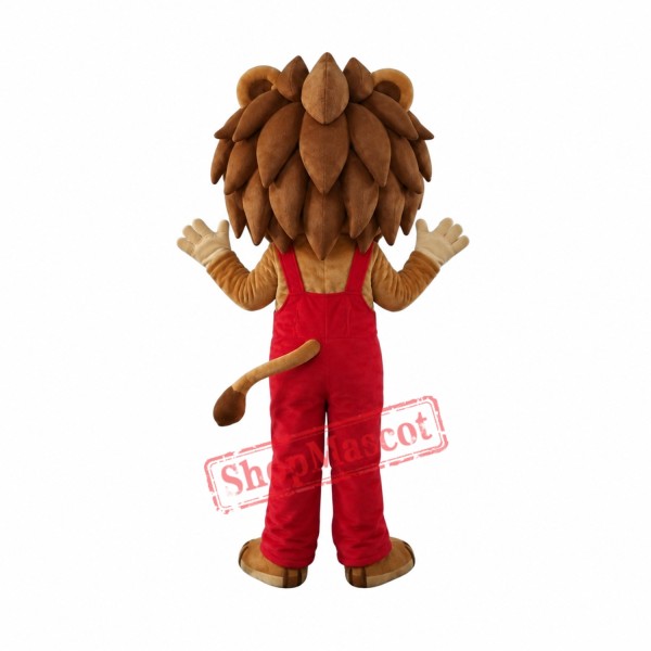 Happy Realistic Lion Mascot Costume Happy Realistic Lion Mascot Costume