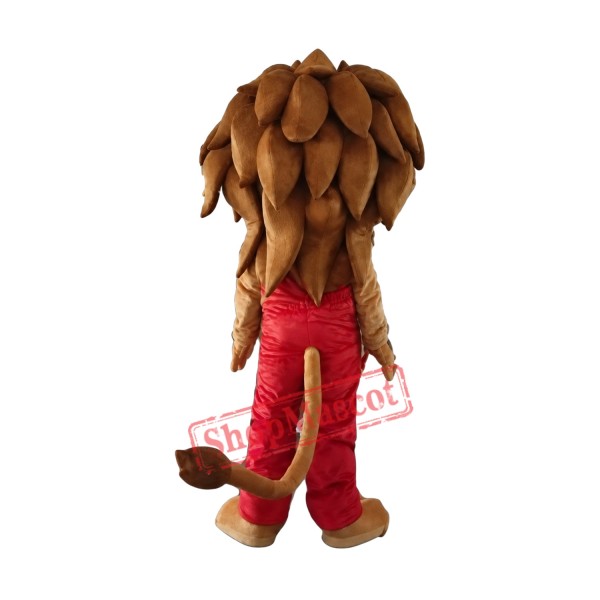 Happy Realistic Lion Mascot Costume Happy Realistic Lion Mascot Costume