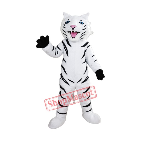 Fierce White Tiger Mascot Costume