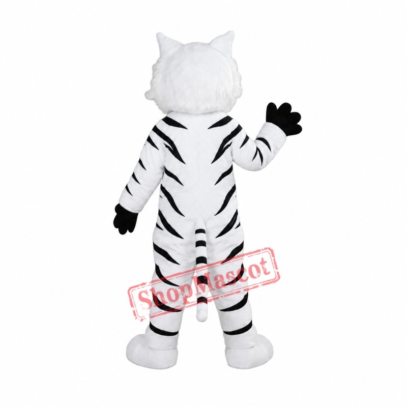 Fierce White Tiger Mascot Costume Fierce White Tiger Mascot Costume