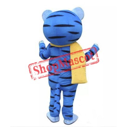 Blue Tiger Mascot Costume Free Shipping