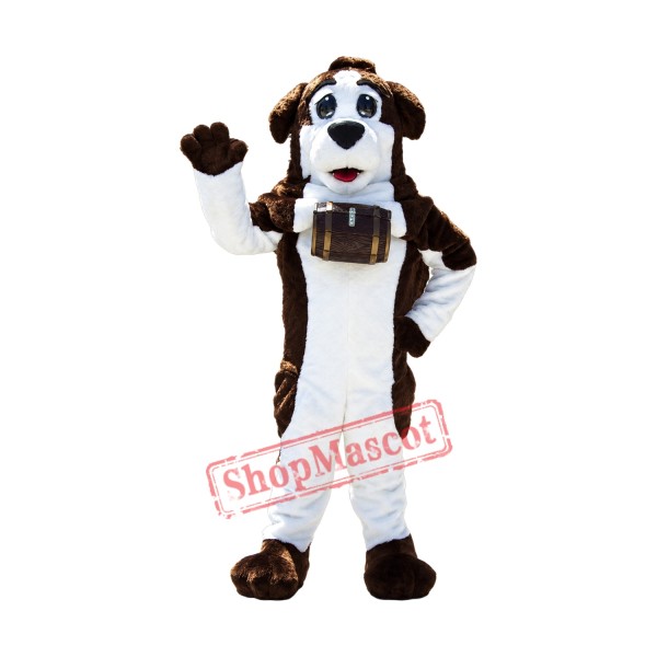 Friendly Saint Bernard Dog Mascot Costume Friendly Saint Bernard Dog Mascot Costume