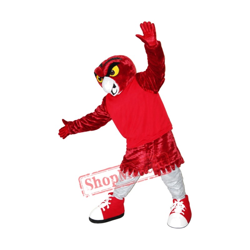 College Red Owl Mascot Costume College Red Owl Mascot Costume